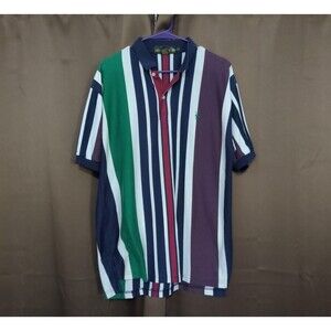 Knights of Round Table Mens Polo Shirt XL Multicolor Striped Preppy